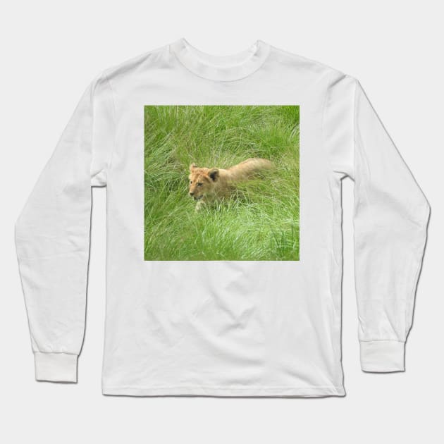 Lion Cub Long Sleeve T-Shirt by kirstybush